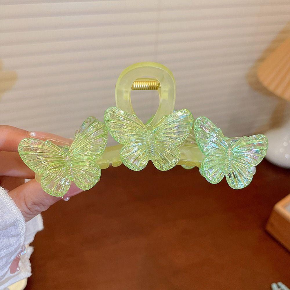 Agustina Kupu-Kupu Rambut Cakar Elegan Baru Heardress Fashion Hiasan Kepala Ins Hiu Klip Hewan Untuk Perempuan Besar Hair Claw Hijau Wanita Akrilik Hairgrips