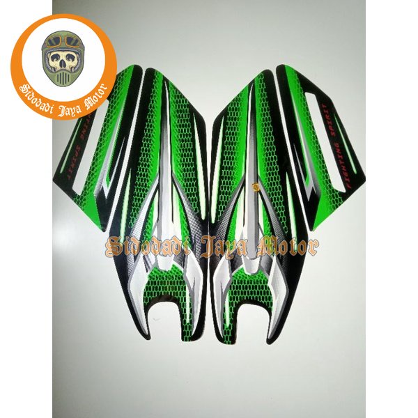 STRIPING STICKER LIST POLET RX KING 2007 HITAM HIJAU, striping stiker yamaha rx king 07 hitam hijau