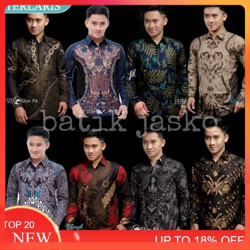 [BUTIK DIAN] Batik Pria Lengan Panjang BATIK AZMIL HRB026 motif KERATONAN Kode 002 size M L XL XXL Reguler