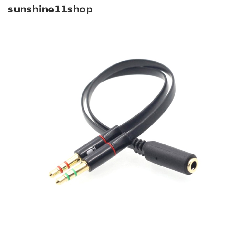 Sho Adaptor 3.5mm TRRS 2pria1wanita Jack mini 3.5mm 4pin Splitter Mikrofon Audio Stereo Soket Kabel Gepeng Ke 2konektor 3pin N