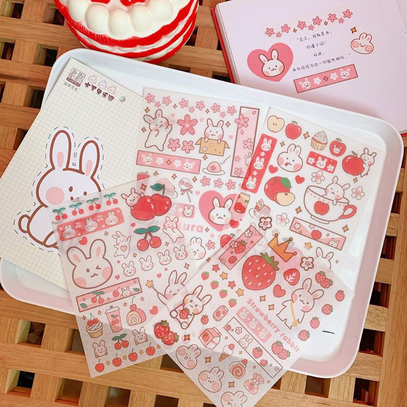 

[BUJOYUK} Stiker dekorasi planner journal 4 lembaran - korea lucu