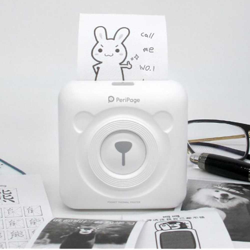 GOOJPRT PeriPage Inkless Pocket Photo Printer A6 304DPI + 1 Roll Paper