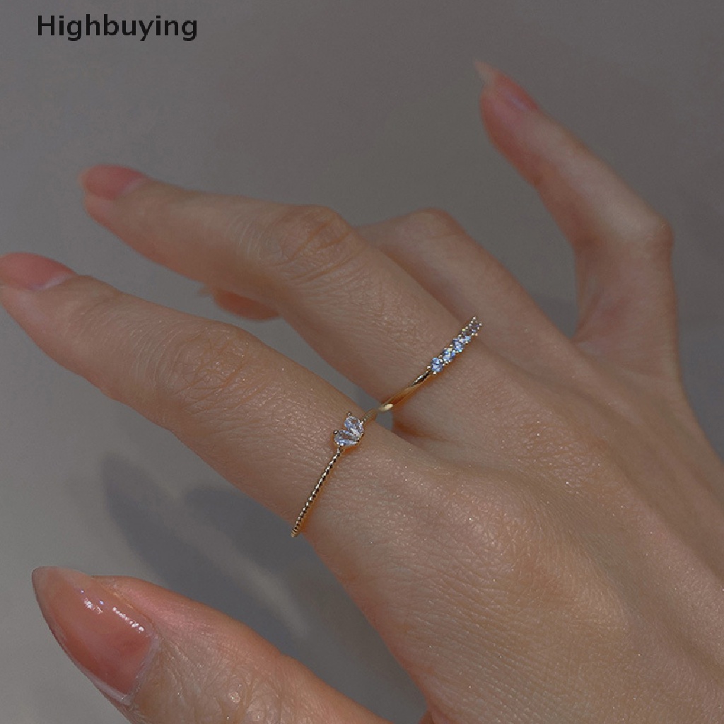 Hbid Fashion Baru Hati Berlian Imitasi Cincin Adjustable Lucu Rings Untuk Wanita Pernikahan Pertunangan Perempuan Perhiasan Cincin Hadiah Glory