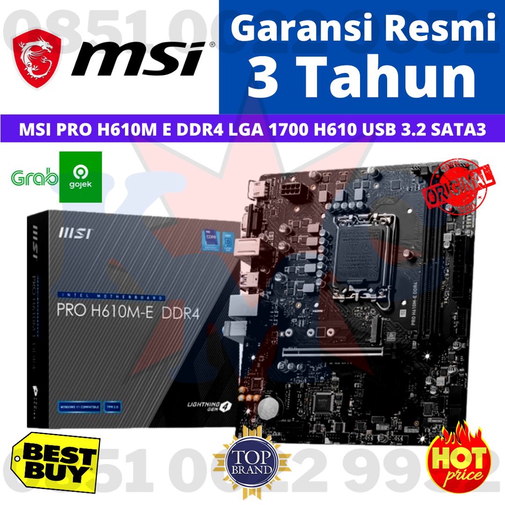 MAINBOARD MSI PRO H610M E H610ME DDR4 LGA 1700 H610 USB 3.2 SATA3