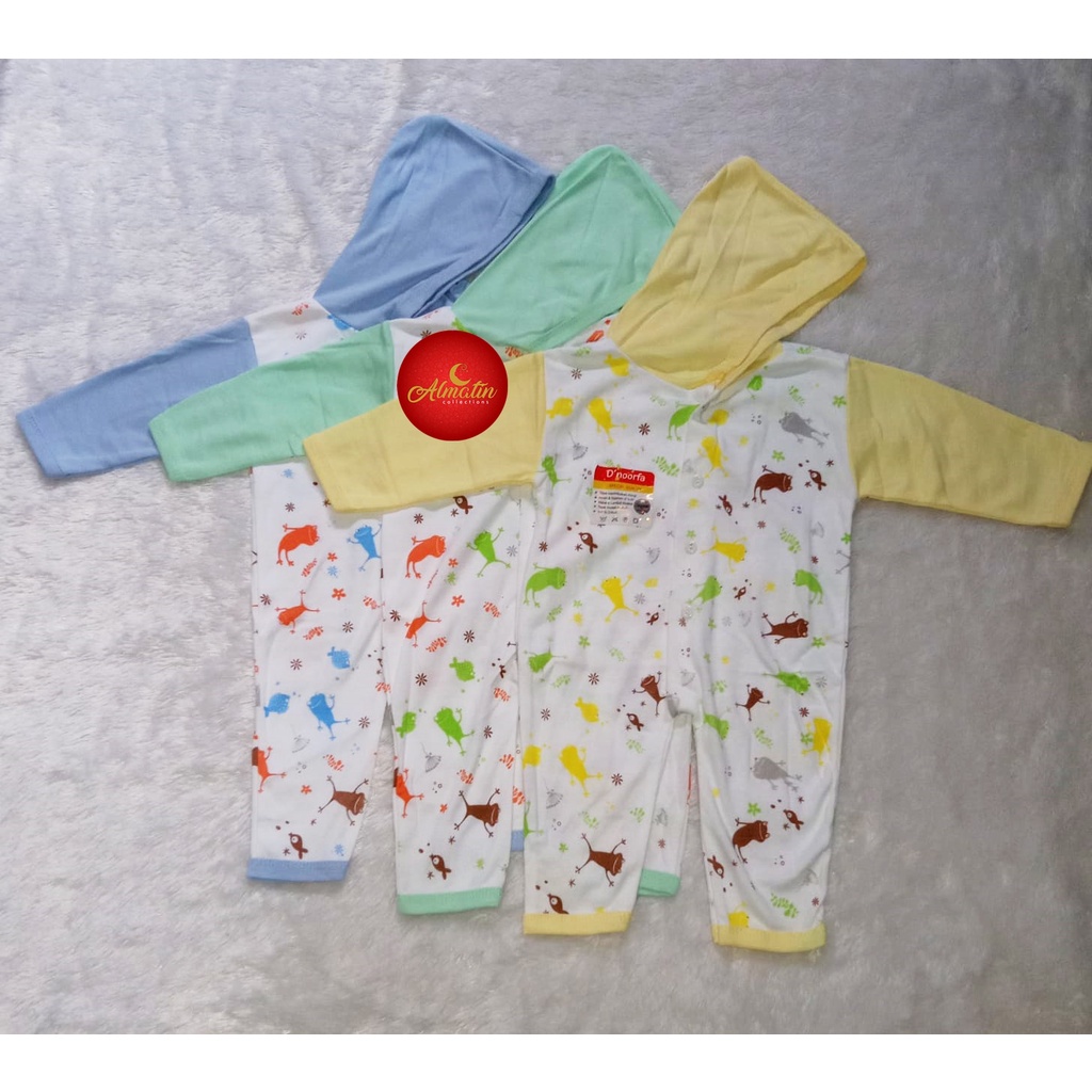 JUMPER BAYI NEWBORN UNISEX MURAH DAPAT 3 STEL / SLEEPSUIT BAYI TUTUP KAKI BAJU KODOK BAYI 3 STEL