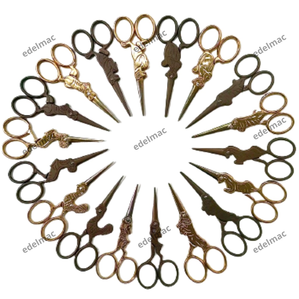 Gunting Jahit Unik Siao Zodiak Stainless Steel Retro Vintage Style Sewing Scissor Aksesoris Alat Rumah Tangga