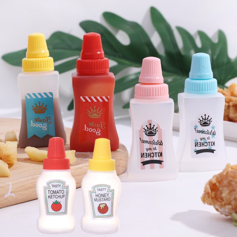 2 Pcs Pack Salad Dressing Kecap Subbottling Peralatan Makan Dapur Alat Makan Multi-Fungsi Portabel Dapat Digunakan Kembali Botol Selai Mini Kosong Isi Ulang Botol Saus Bento