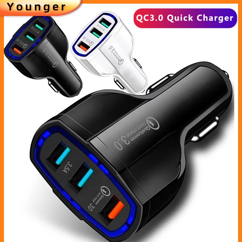 Qc3.0 Charger Mobil Quick-Charge 3.5A Antarmuka 3usb Charger Handphone Charger Mobil Pengisian Cepat Untuk i-Phone Android Type C