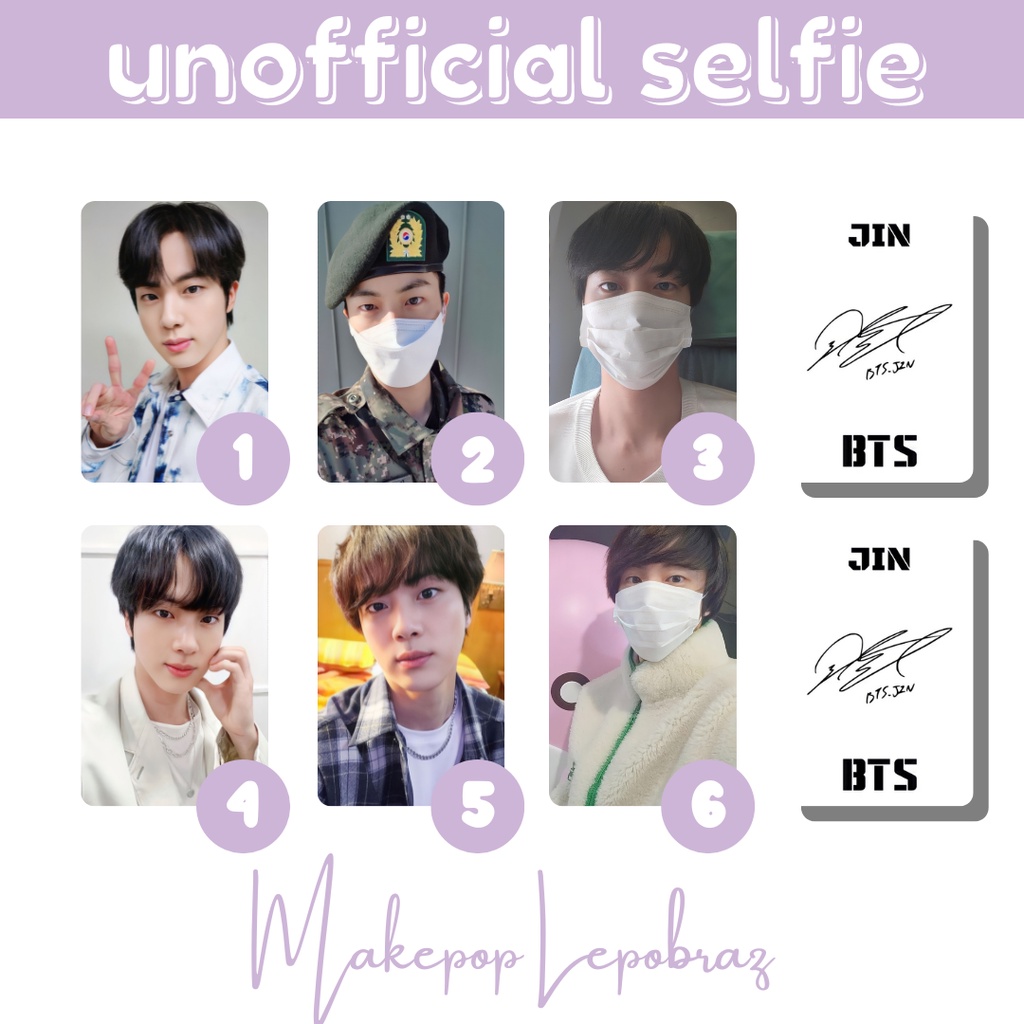 [MIN. 3 PC] BTS UNOFFICIAL SELFIE - BOYFRIENDABLE PC TAEHYUNG V JIN JIMIN RM JHOPE SUGA JUNGKOOK