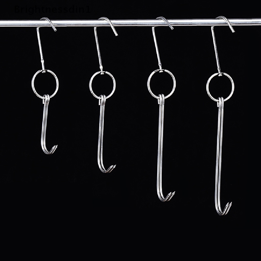[Brightnessdin1] Duck Butcher Alat Pengolah Daging Pengeringan Merokok Gantungan Stainless Steel Bacon Hook Butik