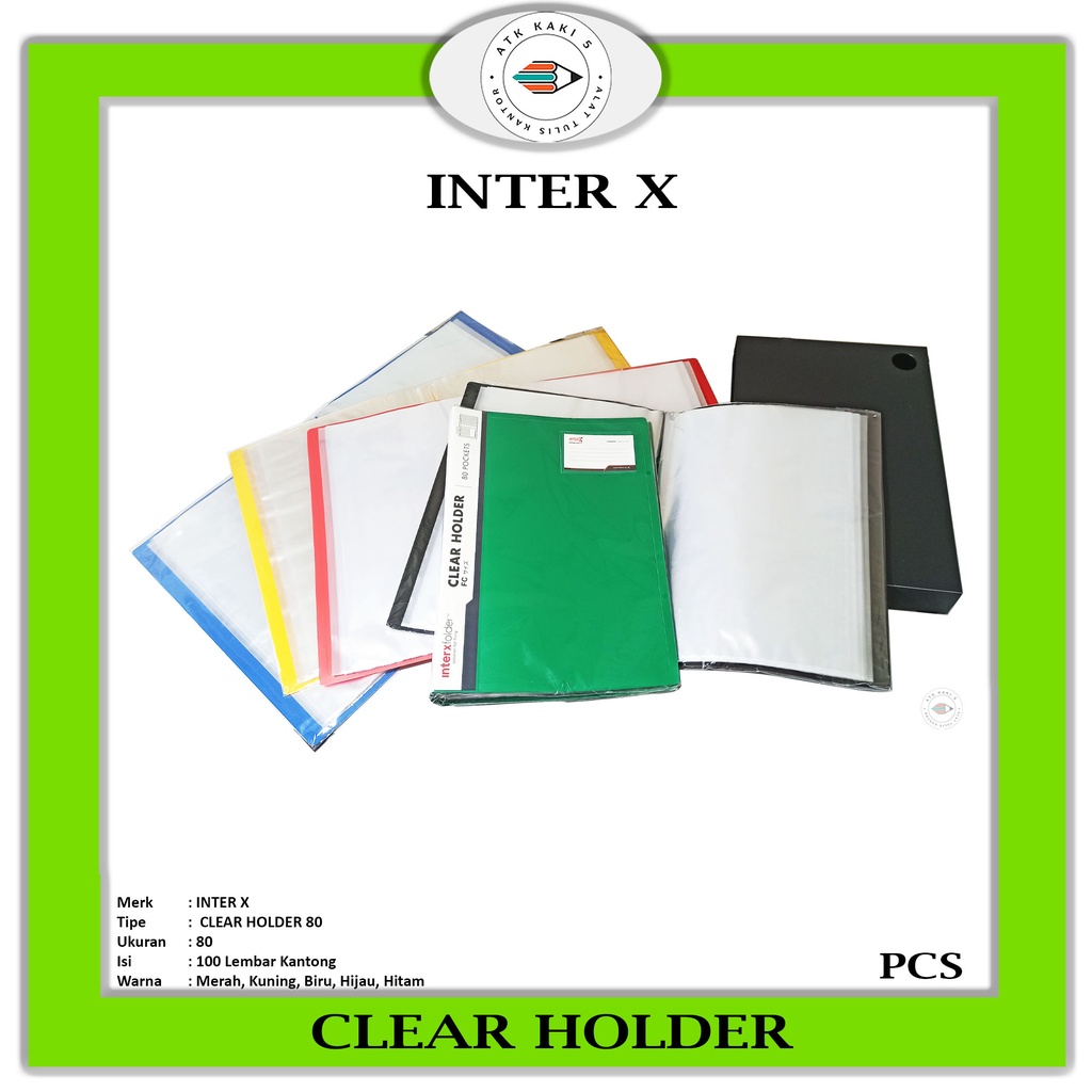 

INTER X - Clear Holder Folio Isi 80 Lembar + Cover Box Tebal - WARNA - Pcs