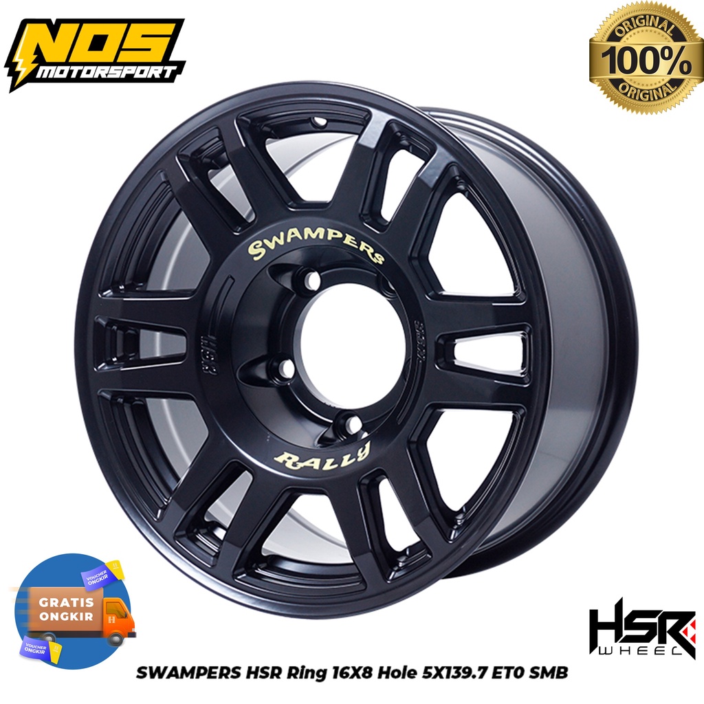 VELG MOBIL JIMNY TAFT ESCUDO R16X8 PCD 5X139 ET0 HSR SWAMPERS | VELG RACING RING 16