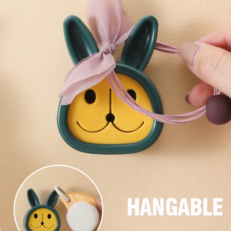 Smiling Rabbit Shaped Clip Rack Tahan Air Penyimpanan Perhiasan Kait Kamar Mandi Dapur Organizing Gadget Self Adhesive Hand Towel Holder