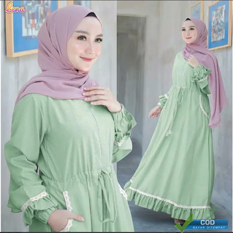 Terbaru Gamis HANIN Dress Muslim Baju Baju Terusan Wanita Gamis Casual