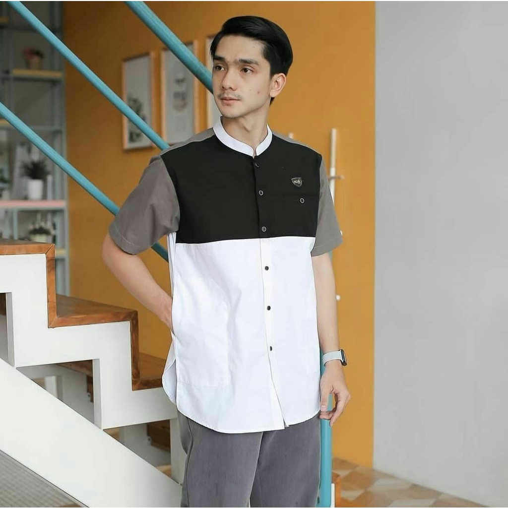 Baju Koko Kurta Lengan Pendek Baju Koko Fashion Muslim Pria Dewasa Terbaru