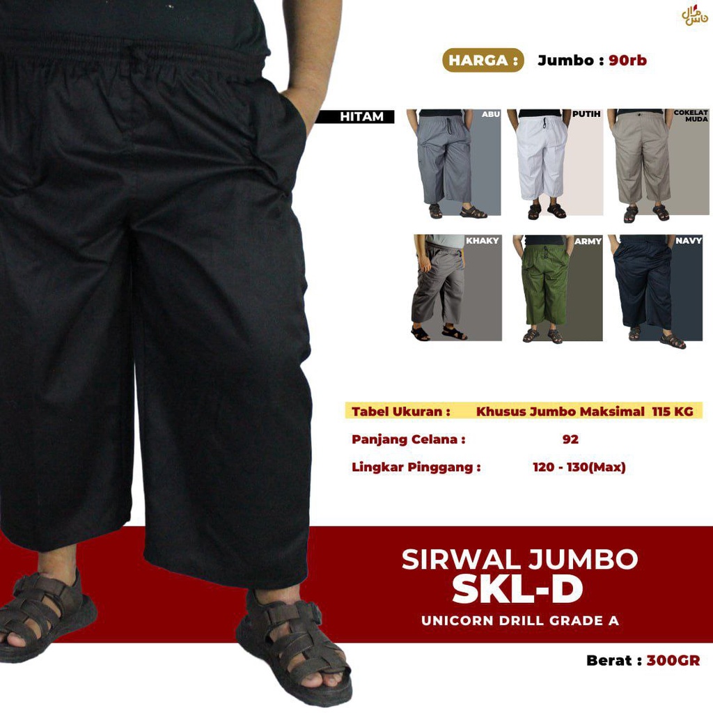 Celana Sirwal Panjang Pria Jumbo Bahan Katun Drill Dan Katun Twill