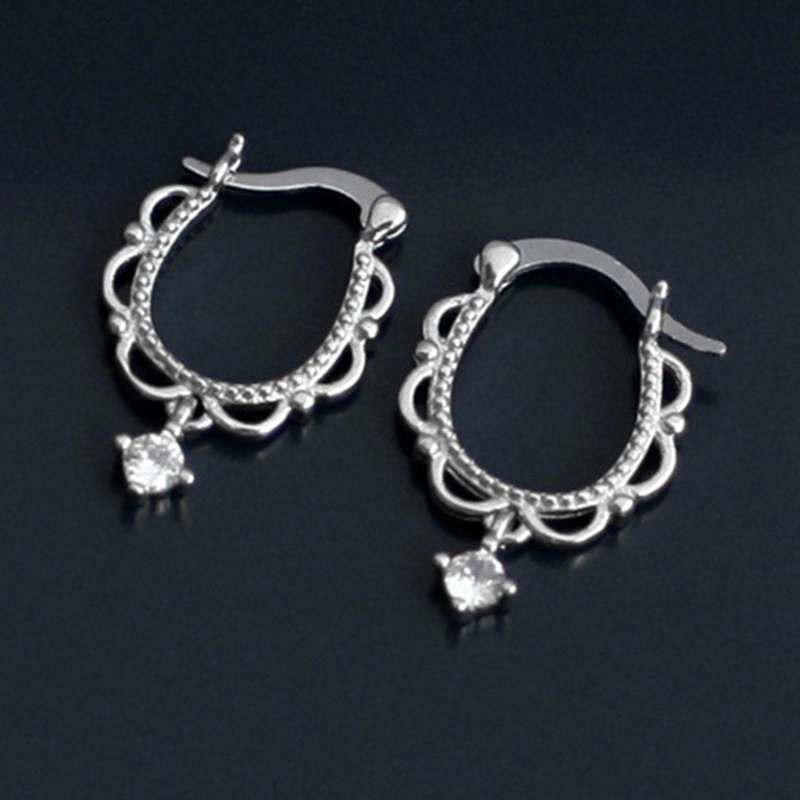 Anenjery Warna Silver Dainty Hollow Hoop Earrings Perhiasan Telinga Lucu Untuk Wanita Hadiah Pesta Earring