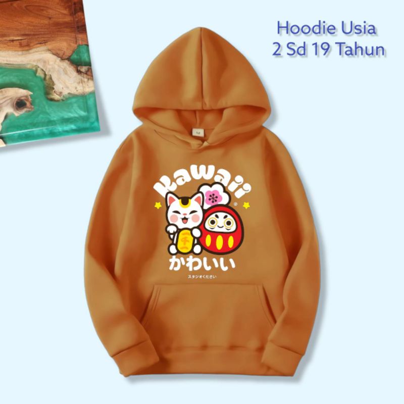Anime Hoodie dan Sweater Kawaii Maneki Neko Usia 2-19 Tahun