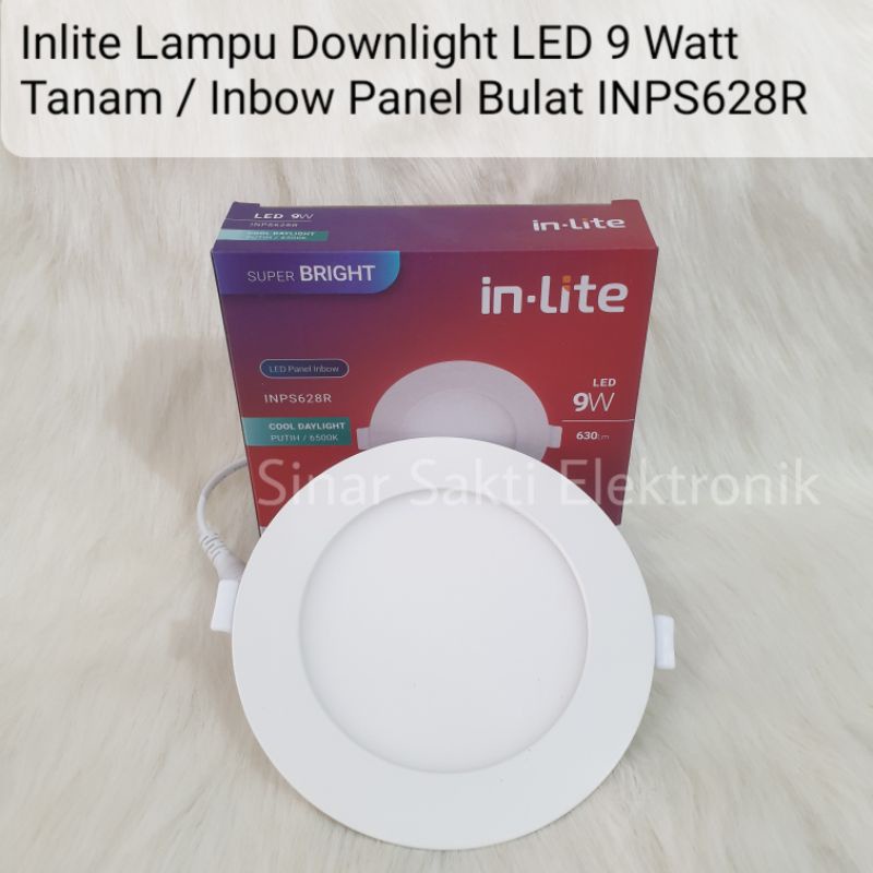 Inlite Lampu Downlight LED 9 Watt Plafon Tanam IB Inbow Panel Bulat 9w In lite INPS628R