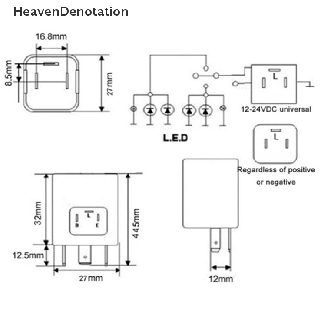 [HeavenDenotation] Cf15 JL02 LED3 flasher Sein Elektronik Nonpolarity 12V 24V universal HDV