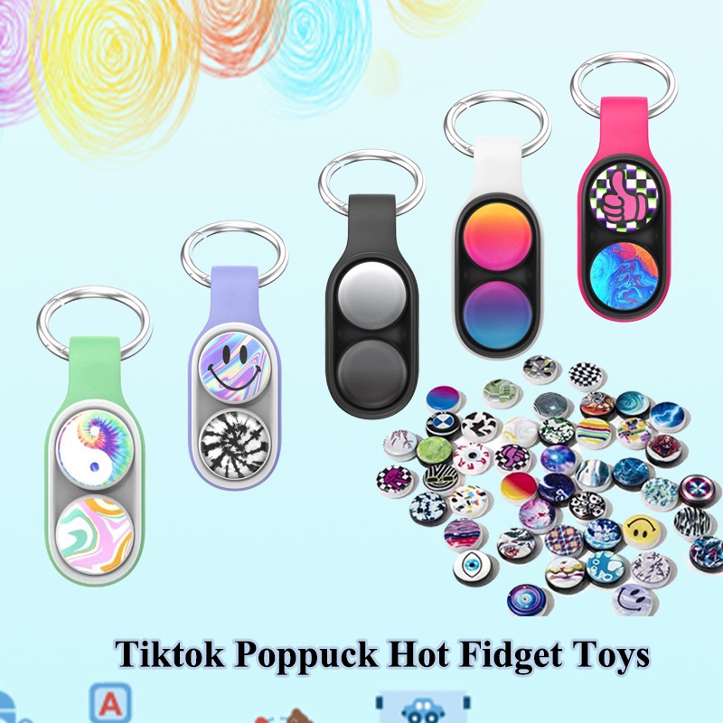 Poppuck Fidget Toy Pop up Magnet Pops Bola Pantul Mangkuk Spin Fidget Toy Untuk Anak-Anak Mainan Sensory Pereda Stres