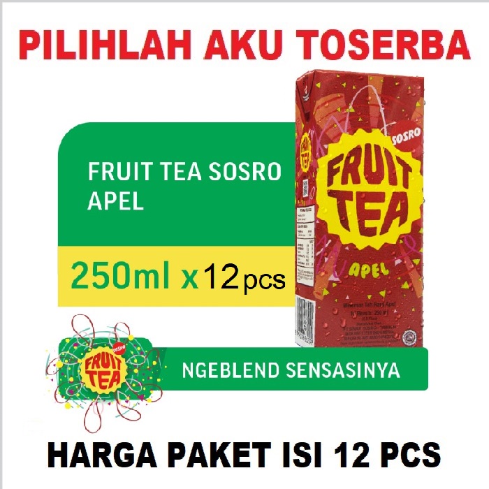 Fruit Tea Sosro APEL Kotak 250 ml - ( HARGA 12 pcs )