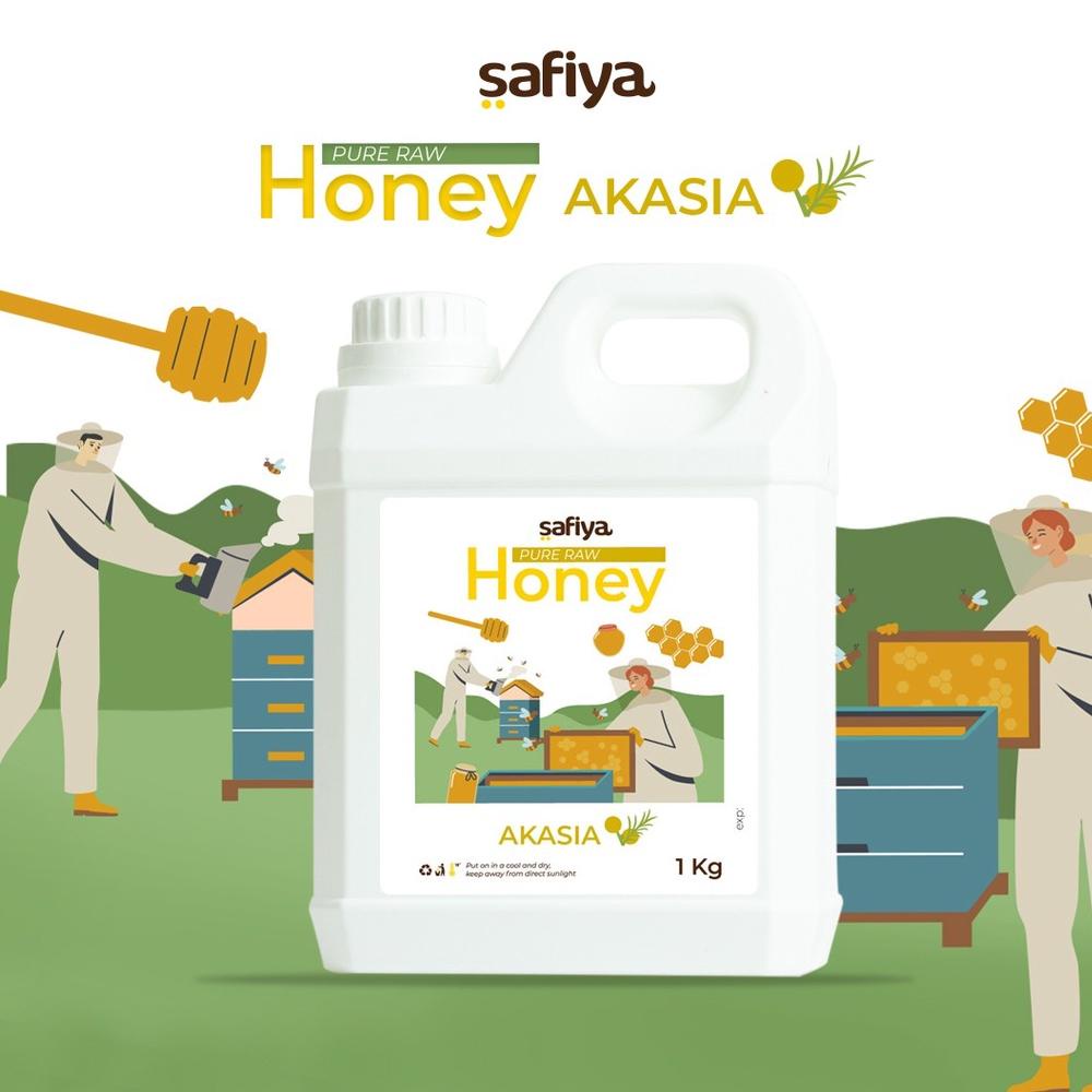 

zfl-99 Madu Murni Akasia 1 Kg Series Raw Honey Madu Asli Authentic Safiya Food Terbukti