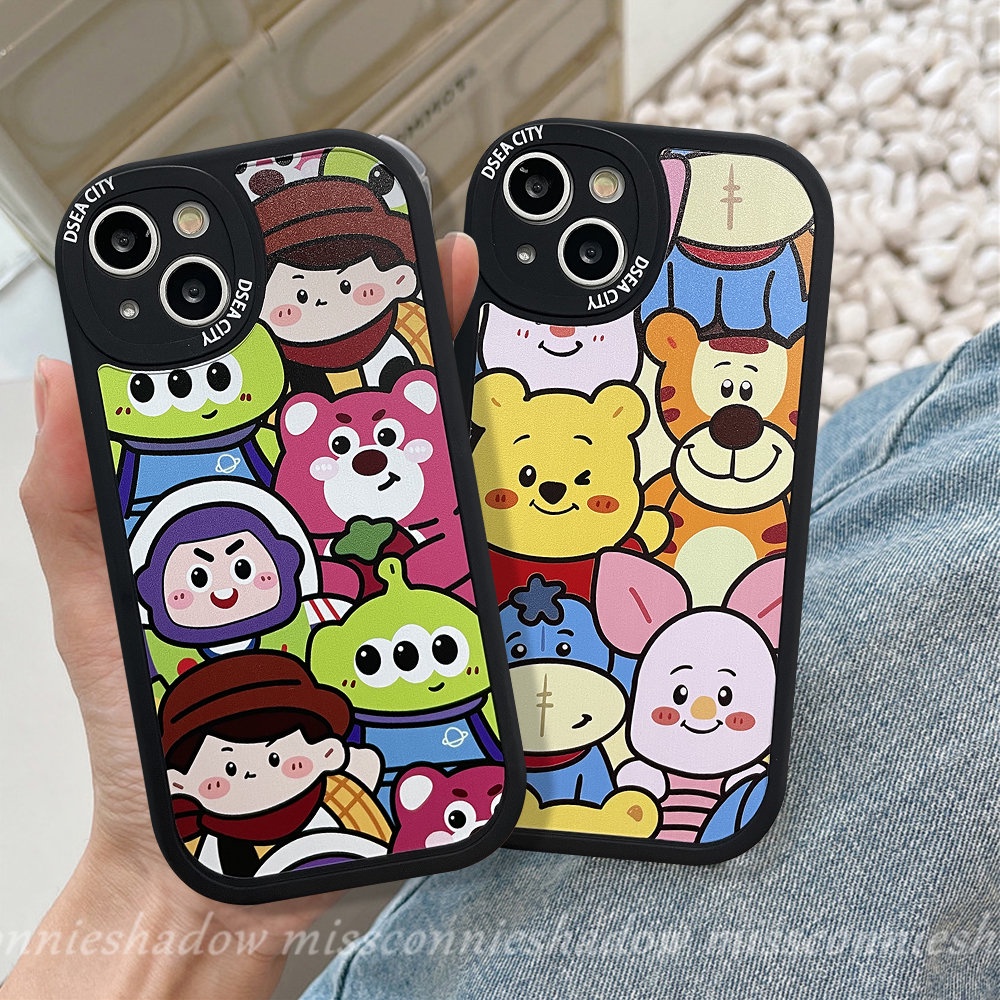 IPHONE Casing Ponsel Losto Kartun Disney Toy Story Buzz Lightyear Kompatibel Untuk Iphone11 13 12 14 Pro MAX XR 6 6s 7 8 14 Plus X XS MAX SE 2020 Cute Winnie the Pooh Soft TPU Cover