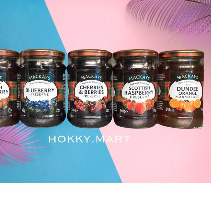 

♡ MACKAYS jam ALL VARIAN 340gr / selai blueberry/ selai cherries / selai strawberry / selai raspberry ✰