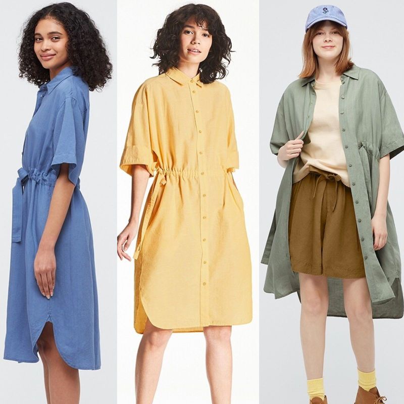 Unq cotton linen shirt dress