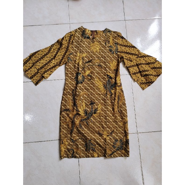 Dress merk batik keris original, preloved dress batik keris wanita, preloved baju batik keris wanita