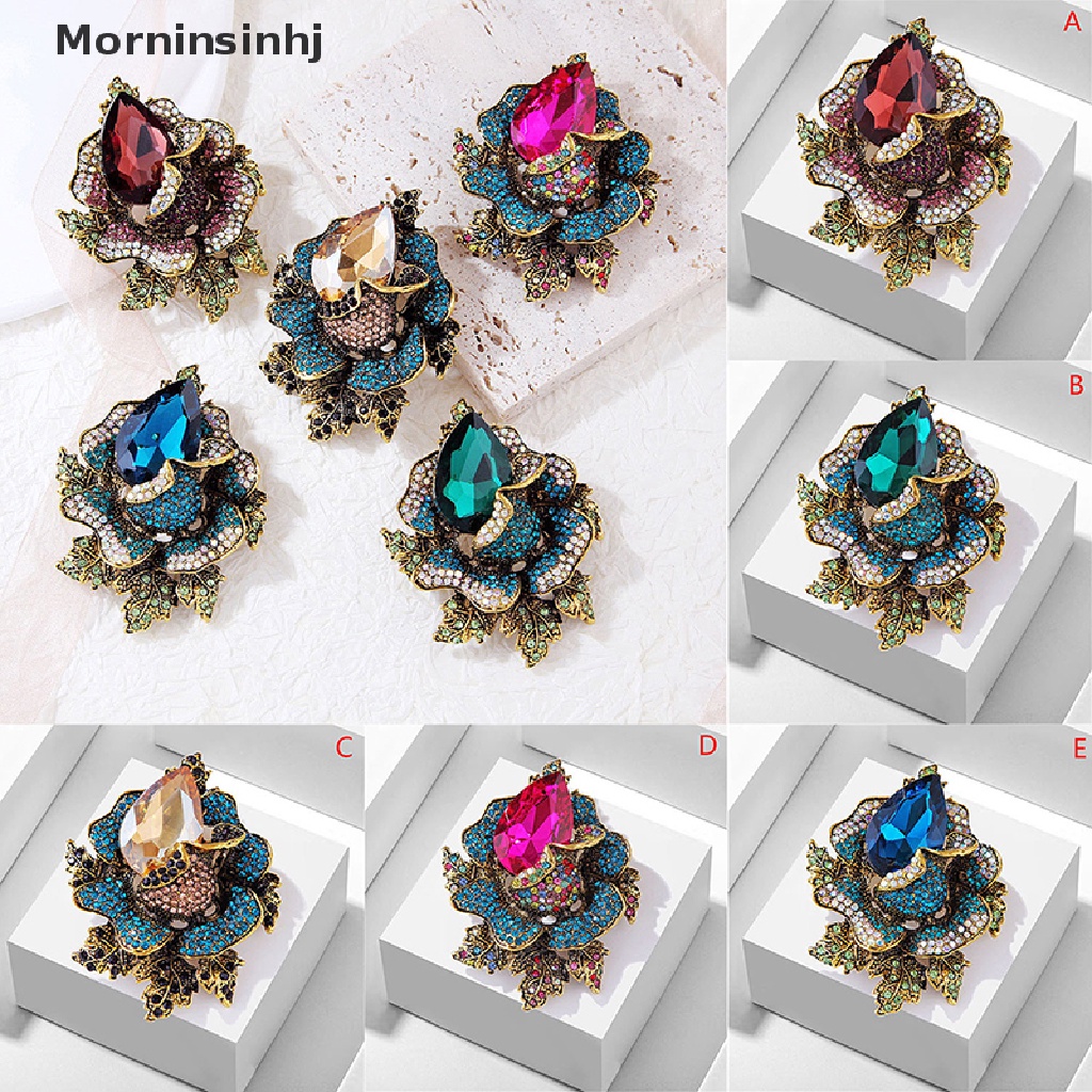 Mornin Fashion Kristal Warna Berlian Bunga Bros Wanita Mantel Syal Hadiah Aksesoris id