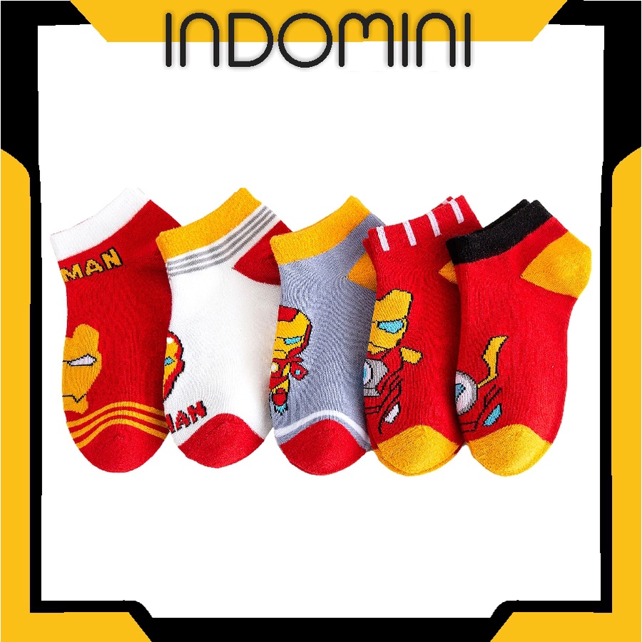 INDOMINI Kaos Kaki Socks Sock Laki Laki Superhero Ironman KK040