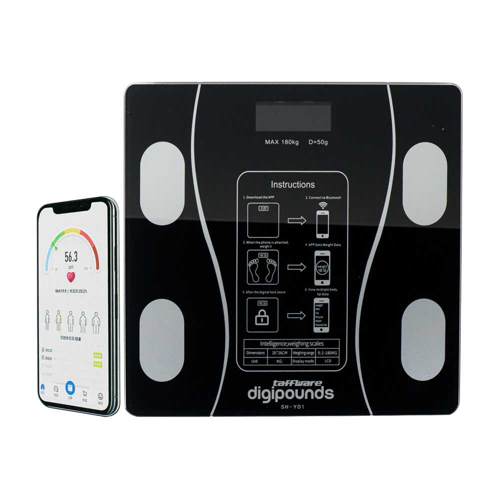 Timbangan Berat Badan Fat Monitor Digital Scale Akurat Bluetooth Applikasi Smartphone Baterai  Health Scale 180KG