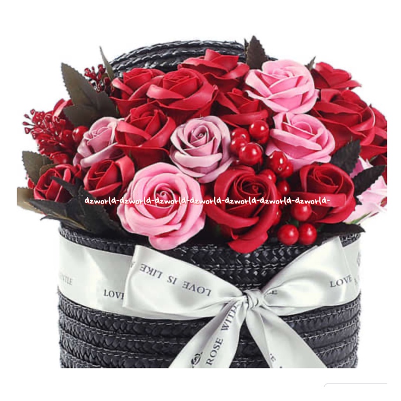 Para Ella Buket Mawar 27cm Bunga Artifisial Mawar merah Bunga Palsu Model Bulat Buket Bunga Mawar Wina Bulet