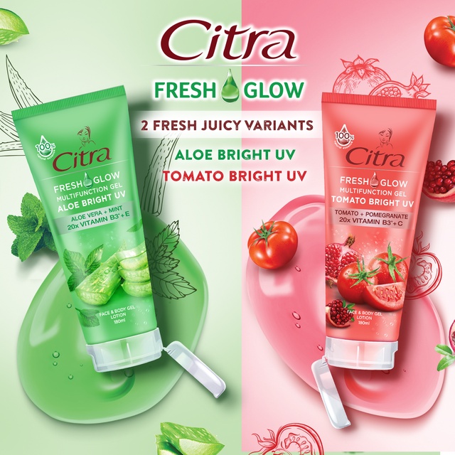 Citra Fresh Glow Multifunction Gel Tomato Bright UV 180ml Twinpack