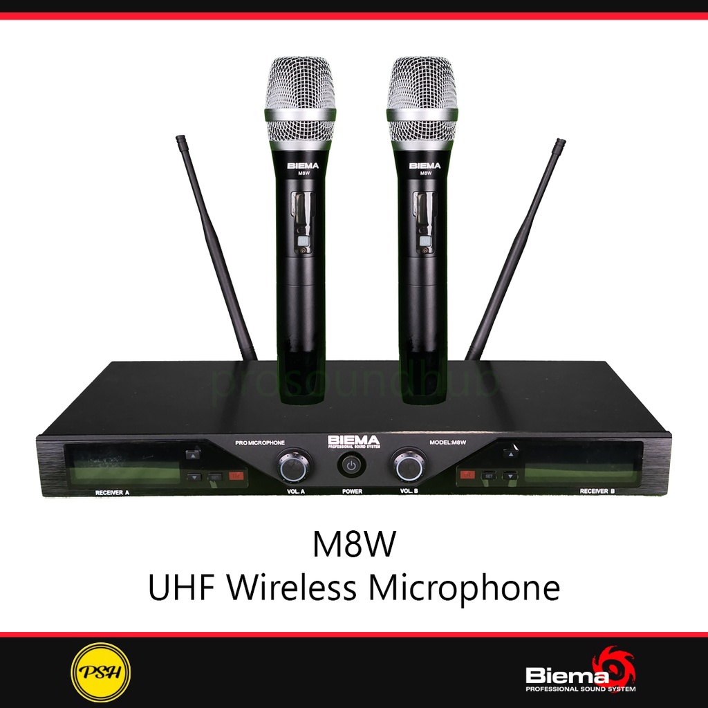 Biema M8W Mic Wireless Microphone UHF Nirkabel Handheld Pegang Genggam