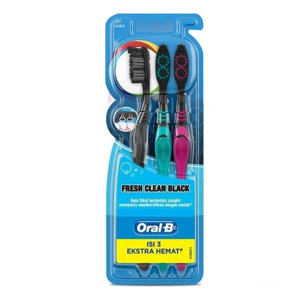 ORAL-B FRESH CLEAN BLACK 40 3PCS