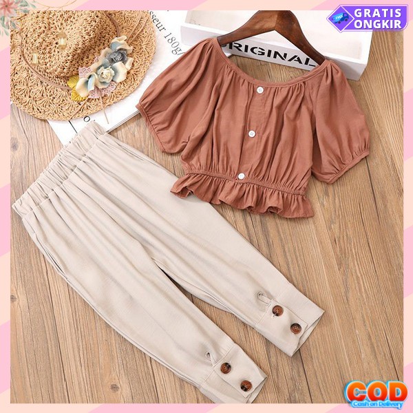 Baj Stln Murah Berkualitas Setelam Branded Bju Setelan Cewe Cantik Stlan Kid'S Karakter Lucu Satu Se