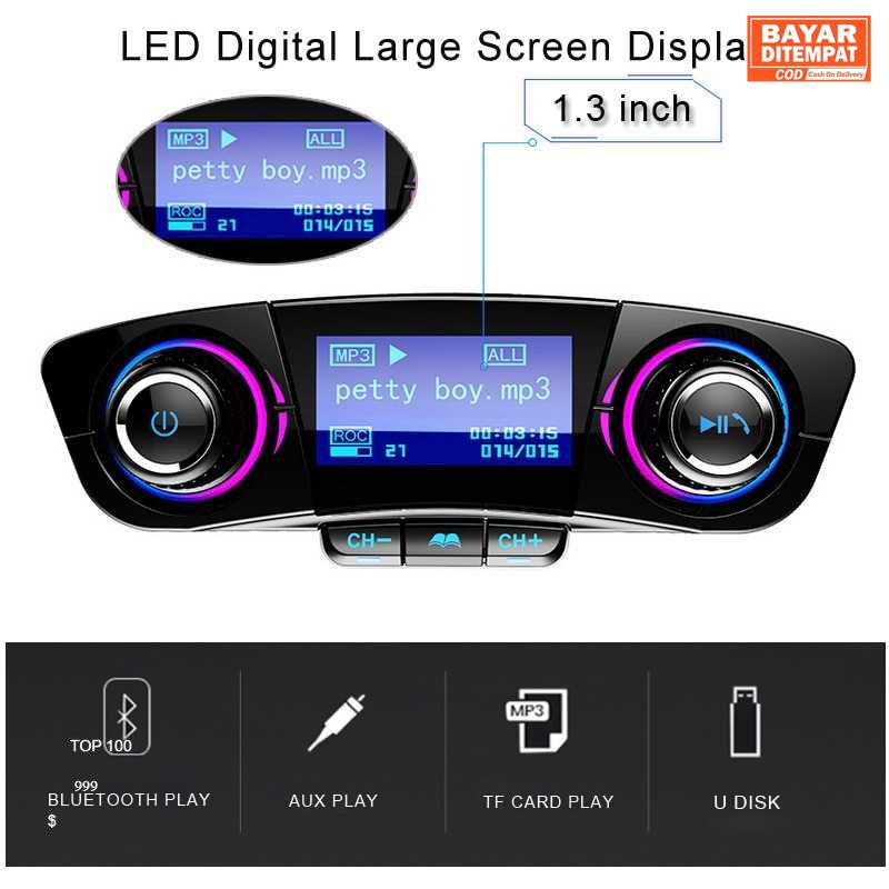 ( ORI ) Jinserta Bluetooth Audio Receiver FM Transmitter USB Charger - BT06