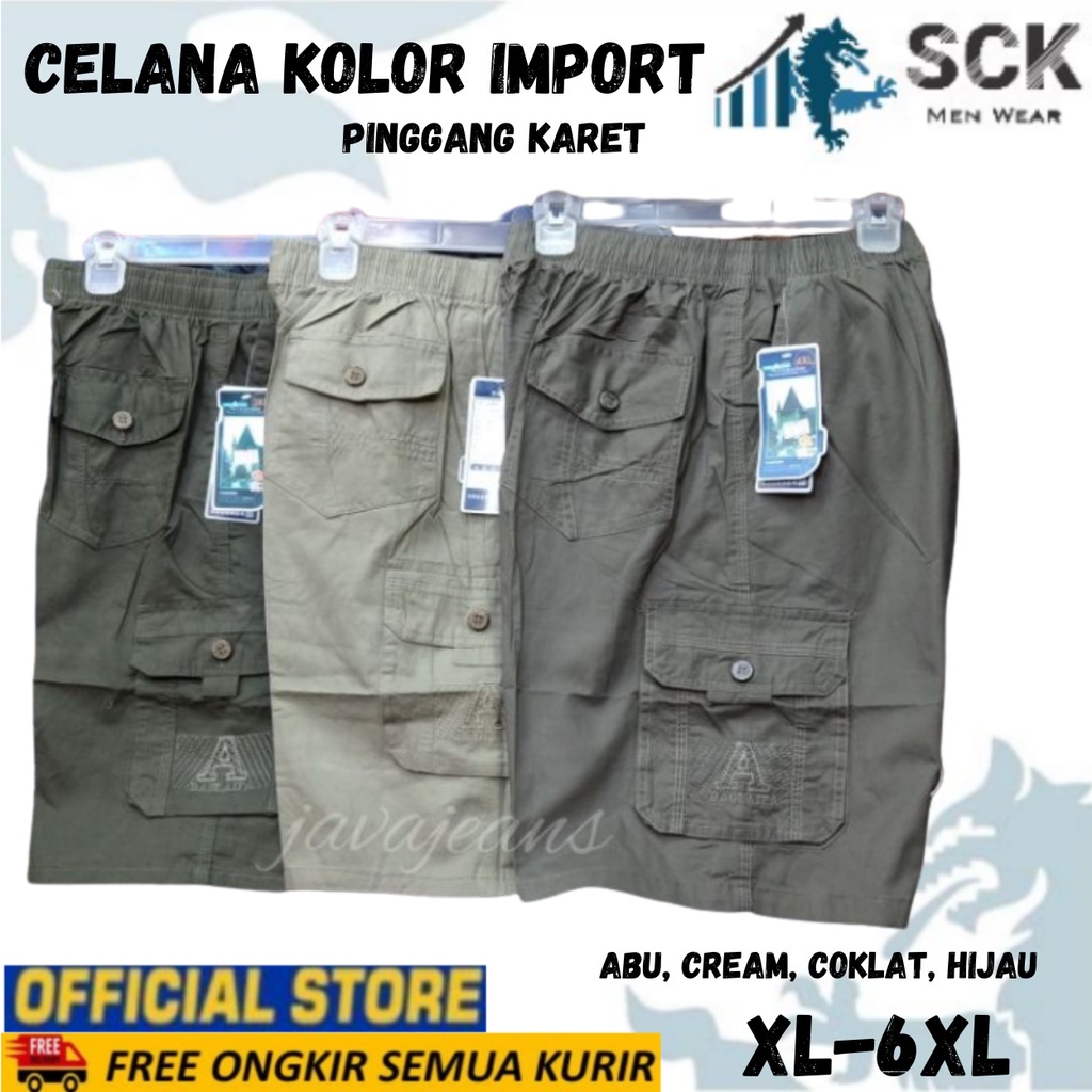 Celana Kolor PENDEK Pria 752 POLOS XL - 6XL JUMBO / Celana Kolor Karet Pendek Katun Distro - sckmenwear GROSIR