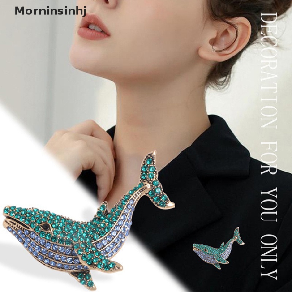 Mornin Fashion Berlian Imitasi Paus Bros Untuk Wanita Perhiasan Perjamuan Pakaian Brooch Pin id