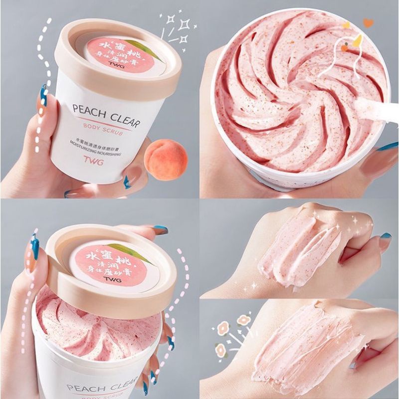 TWG Peach Clear Body Scrub Pembersih Kulit Persik Pemutih Kulit