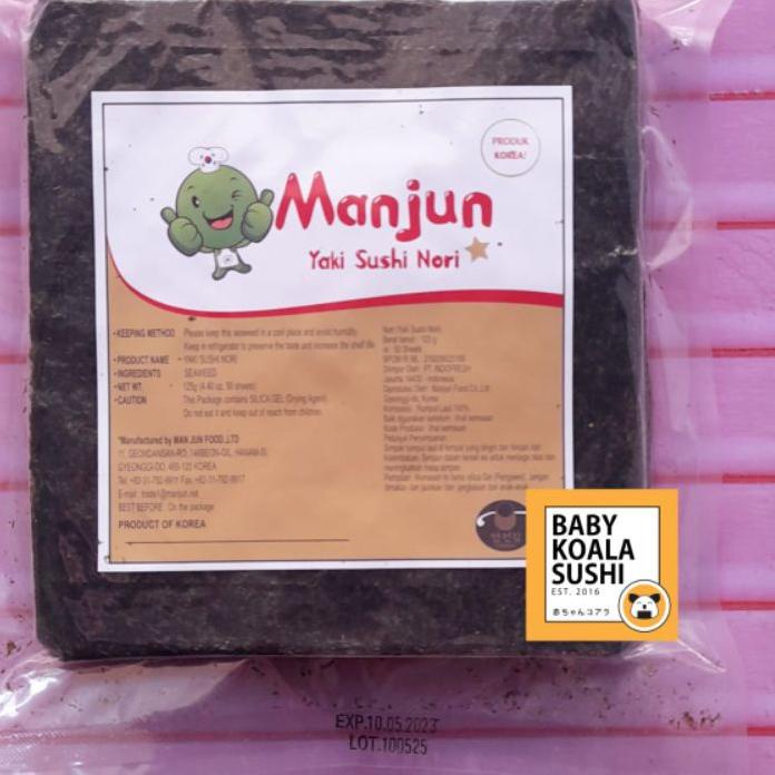 

➯ MANJUN Sushi Nori Kimbab 50 S Halal │ Nori Gimbab Import Lembar Rumput Lautt. ❃