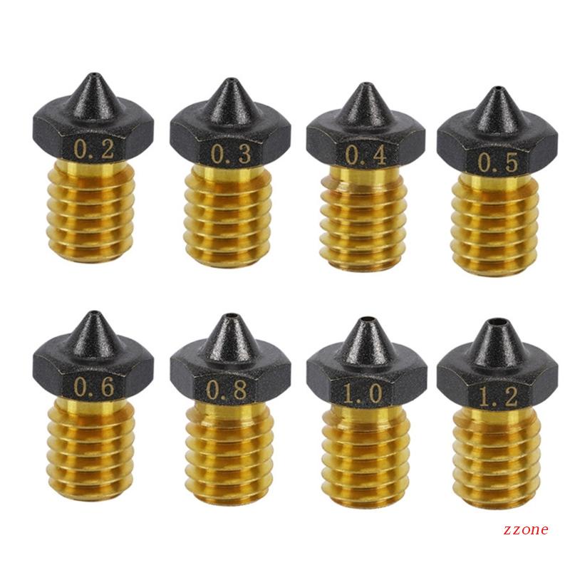 Zzz 0.2/0.3/0.4/0.5/0.6/0.8/1.0mm/1.2mm Nozzle Ujung CHT Kloning Aliran Tinggi Untuk Ender3