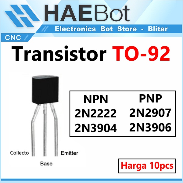 [HAEBOT] Amplifier Transistor 2N2222 2N3904 2N2907 2N3906 NPN PNP TO-92 10 pcs 50V Komparator Power