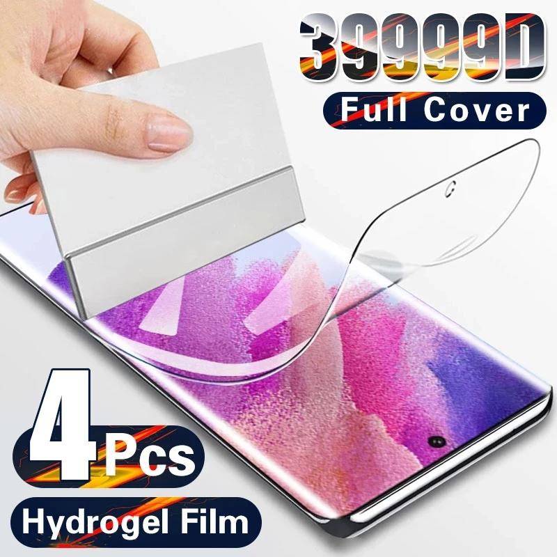 4pcs Untuk Samsung A12 A22 A32 A51 A52 A52S A71 A72 A03 A03S A13 A23 A33 A53 A73 A80 Plus S22 Ultra HD Hydrogel Film Untuk Samsung S21 S22 Plus Ultra FE