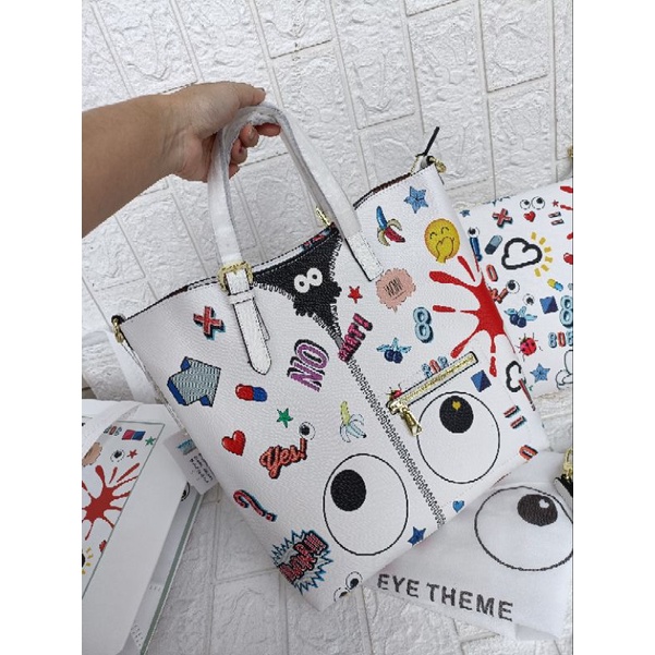 tas fashion eye theme Tote bag in bag, huer eye theme bag