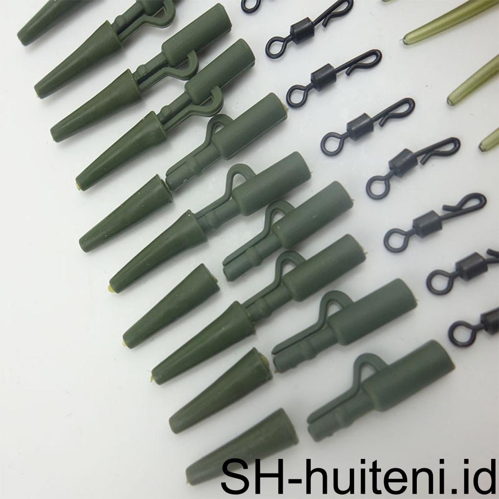 Huit 40pcs Aksesoris Ikan Gurame Profesional Tahan Aus Lengan Anti Kusut Reusable Fishing Tackle Outdoor Green