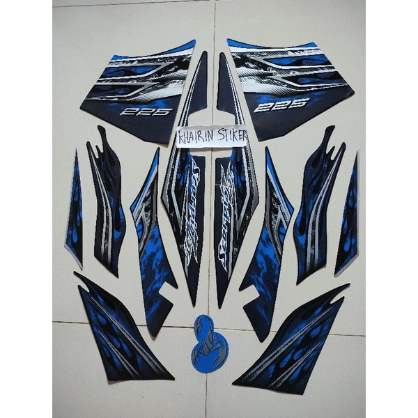 striping stiker Scorpio z new biru hitam